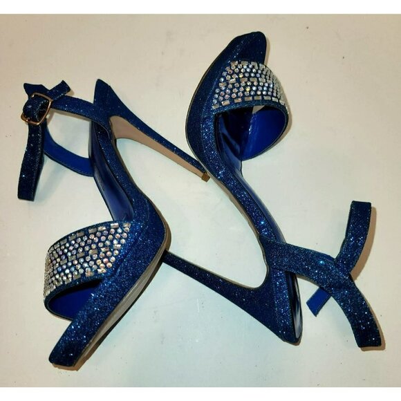 NIB - De Blossom Collection Blue Charlie Crystal Stiletto, Size 6 - Picture 9 of 11